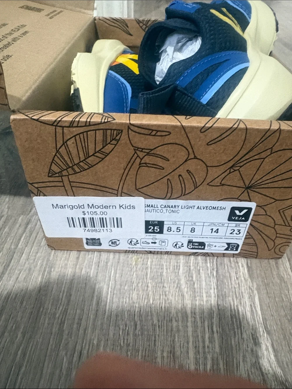 Veja Kids Navy & Bright Blue Sneakers with Yellow V